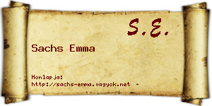 Sachs Emma névjegykártya